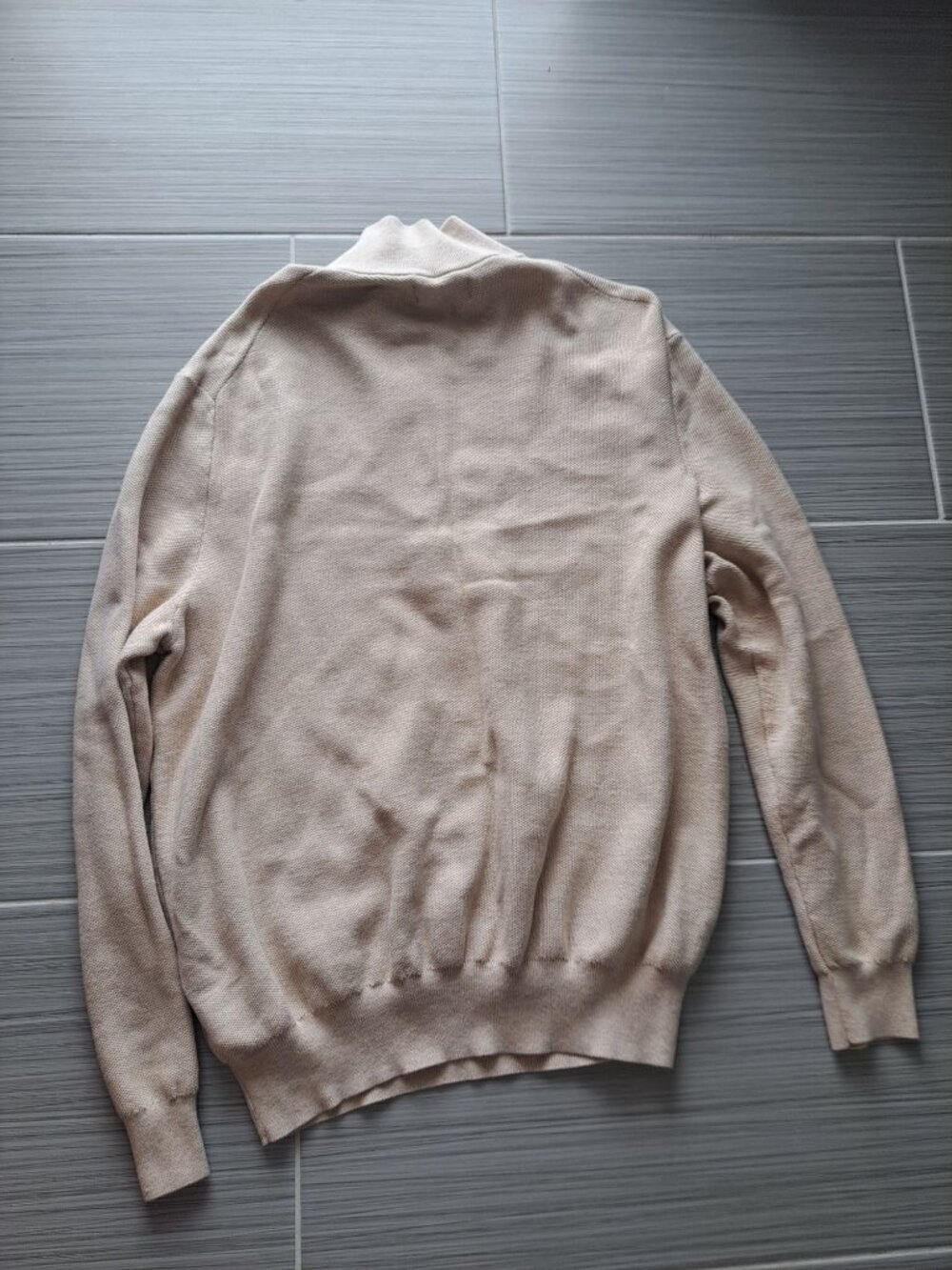 Lot 2 Polo Ralph Lauren Mens XXL Pima Cotton Quarter-Zip Sweaters Beige Salmon - Picture 9 of 9